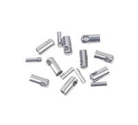 Tapas de Extremo Lote de 60 cuentas acero inoxidable con cordón cuero for engarzar, tapas extremo, conectores for collares, suministros for joyería y accesorios(4.0mm hole 60pcs)