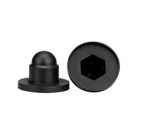 Tapas de la cubierta del perno de tuerca, 5 uds M8 M10 M12 tuerca hexagonal negra tapa protectora de perno tapas protección decorativas plástico tornillo manga(16x25xM10 (5pcs))