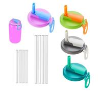Tapas de Latas con Pajitas (4 Piezas), 6,2 * 5,7 * 3cm Tapa Latas Refresco,Tapas de Silicona Reutilizables para Latas, Para Familias, Viajes, Camping, 4 colores