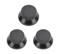 Tapas de perilla de control de guitarra de 6 mm, perillas de control de tono de volumen para guitarra eléctrica y bajo estilo ST, perillas de potenciómetro de repuesto, plata, oro, negro (negro)