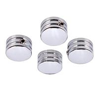Tapas de perno de culata Riloer (4 unidades) para Harley-Davidson, todos los modelos Twin Cam, compatibles con modelos Big Twin 1340 Evo y Sportster, cromadas.