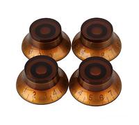 Tapas de protección de pedal, 4 perillas de control de tono de volumen transparente for guitarra eléctrica, orificio de 6 mm de diámetro (color: dorado, tamaño: 26 x 17 x 12,5 mm) (Color : Marron, S