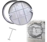 Tapas de Registro, Tapa Invisible con Gancho - Tapa de Registro de Acero Inoxidable y Tapa de alcantarillado para Exteriores - Tapa de Tanque séptico Redonda de integración pav