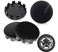 Tapas De Rueda De Centro Tapas para Llantas Diámetro Exterior 56 mm Tapas Centrales Llantas ABS Tapacubos Centro Rueda Universal para Centro De Rueda Accesorios para Coche 4Pcs (Negro)