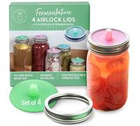 Tapas de silicona Airlock para fermentación, incluye bandas de acero inoxidable para fermentación, juego de 4