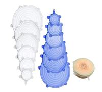 Tapas de Silicona Ajustables Cocina,Tapas silicona ajustables cocina,Tapas elásticas de silicona,Tapa de varios tamaños para tazón reutilizable,Ecológicas Reutilizables Aptas para Lavavajillas,12 PCS