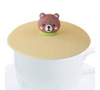 Tapas de silicona | Tapas de taza de silicona de animales de dibujos animados flexibles | Tapas herméticas a prueba de polvo para tazas Tapas herméticas para bebidas frías y calientes