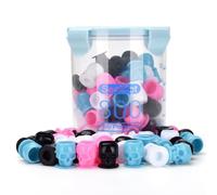 Tapas de tinta de tatuaje con envase, ATOMUS 100pcs Color mixto tintas desechables del cráneo tazas con 800ml envase caja pigmento maquillaje permanente kit de suministro