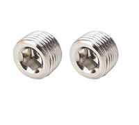 Tapas de tope de obturación de latón, 2 piezas de 1/8" a 1" BSP rosca macho hembra cabeza hexagonal conector latón tapón extremo adaptador acoplamiento tubería(1/2inch)