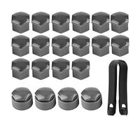 Tapas de Tornillos y Tuercas de Rueda,20 piezas 17mm Tuerca Rueda Coche Hub Tapas de Tornillos Tornillo Protección Tapa Antirrobo para Atornille Tuercas Cubiertas las Cubierta Cubo Automático (Gris)