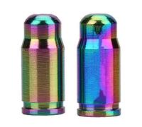 Tapas de válvula de Boquilla de Bicicleta, Multicolor Tapas de Válvulas Anodizado 2 Piezas TC4 Tapa de Válvula de Bicicleta de Aleación de Titanio Pernos de Vástago de Aceite Liso Cubiertas Polvo