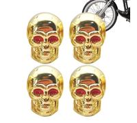Tapas de válvula de llanta con calavera | Aleación de calavera | Cubiertas de vástago de válvula de aire con acabado resistente a la corrosión para coches, camiones y motos | Elegante