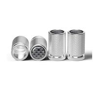 Tapas de válvula de neumático de aleación de Aluminio para KIA Sportage Rio Ceed Proceed Sorento Picanto Optima Niro, Cubiertas de vástago de llanta de Coche,Carbon Fiber-Silver