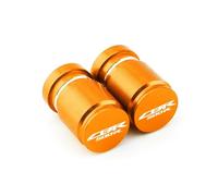 Tapas de válvulas de Llantas de aleación para Hon@&da CBR500R 2016-2020 2021 Accesorios CNC de Motocicleta Válvula de neumático de Rueda Puerto de Aire Tapa de vástago Tapón(Orange)