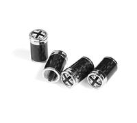 Tapas de vástago de válvula de neumático de Rueda, Piezas de Aluminio compatibles con Mini Cooper R55 R57 F56 F60 PJ08 (Fibra de Carbono, Union Jack Gris)