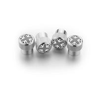 Tapas de vástago de válvula de neumático de Rueda, Piezas de Aluminio compatibles con Mini Cooper R55 R57 F56 F60 PJ08 (Plata, Union Jack Gris)