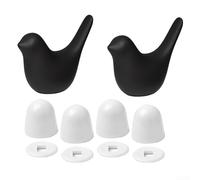 Tapas decorativas para pernos de inodoro de porcelana, 2 paquetes con 4 pernos para ocultar tornillos de suelo de inodoro (negro)