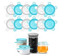 Tapas elásticas de silicona pequeñas, 12 piezas de 2.6"/6.5 cm, tapas reutilizables de silicona para frascos, cuencos, tazas, botellas, latas (12 pcs, pequeñas)