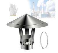 Tapas Extractor Humos Chimenea, 110mm 180mm 230mm 140mm 100mm Sombrero de Lluvia con Guantes, Tapa de Tubo de Estufa Exterior(230mm/9in)