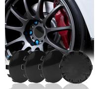Tapas Llantas 56mm, 4 Piezas Tapas de Rueda 56mm OD 53mm ID, Tapas Centrales Llantas, Tapa Llanta Seat, Tapa Central Llanta, Centrales para Llantas DIY para Todos los Vehículos (Negro)