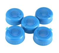 Tapas para botellas de agua con tapa-5Pcs Botella de agua potable de galón azul Tapas antisalpicaduras de reemplazo de tapa con rosca