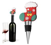 Tapas para botellas de vino para botellas de cristal, tapas para botellas de vino de Navidad, clásicos elementos navideños, tapones reutilizables para botellas de cristal, tapas para botellas de