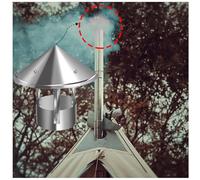 Tapas para chimeneas, Tapa Redonda de Acero galvanizado para chimeneas de Techo - Cubierta de Escape ventilada para Tubos de Pared Simple, 25 cm de Altura, Ideal para EST