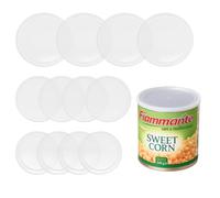 Tapas para conservas, 12 unidades, tapas en 3 tamaños diferentes, plástico transparente, apto para latas de 400 g y 800 g, para alimentos y alimentos para mascotas
