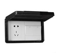 tapas para enchufes, Slim Waterproof Socket Cover for Bathroom Wall, Easy to Open and Close(Black)