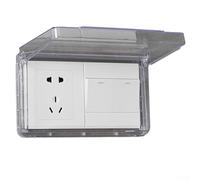 tapas para enchufes, Slim Waterproof Socket Cover for Bathroom Wall, Easy to Open and Close(Transparent)