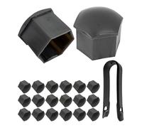 Tapas para tuercas de coche 21 mm, Color Gris, 20 x Tapones para tornillos de rueda con herramienta de desmontaje, Universal, para todas las marcas de coches, Ø 2,1 cm, Tapa de protección tornillo