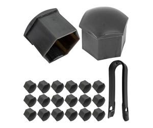 Tapas para tuercas de coche 21 mm, Color Gris, 20 x Tapones para tornillos de rueda con herramienta de desmontaje, Universal, para todas las marcas de coches, Ø 2,1 cm, Tapa de protección tornillo