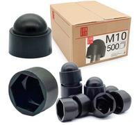 Tapas protectoras hexagonales para tornillos M10, 500 unidades, color negro