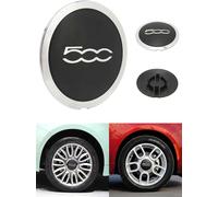 Tapas Rueda Centro Llantas Aluminio FIAT 500 (1 Borde Plata Letras Plata)