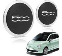 Tapas Rueda Centro Llantas Aluminio FIAT 500 (2 Borde Plata Letras Plata)