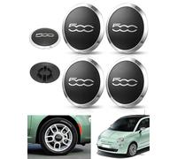 Tapas Rueda Centro Llantas Aluminio FIAT 500 (4 Borde Plata Letras Plata)