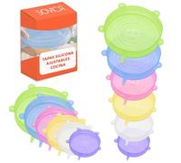 Tapas silicona ajustables cocina 12 piezas multifuncionales Innovación en conservación de Alimentos Libres de BPA resistentes al lavavajillas Eco-Friendly multicolor