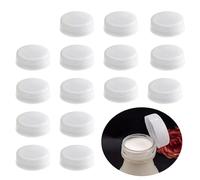 Tapas transparentes de sellado de pisones de 1 1/2 x 7/16 pulgadas, tapa para botella de plástico, tapas de jugo, 15 unidades