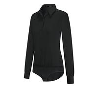 Tapata - Blusa para Mujer, con Botones, de una Pieza, de Manga Larga, sólida, para Trabajo de Oficina, Informal, Negro, Small