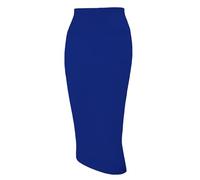 Tapata Falda lápiz para Mujer, Falda Midi Corta Cintura Alta, Falda Negocios Elástica Que Abraza la Figura, hasta la Rodilla, Azul, XXX-Large