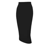 Tapata Falda lápiz para Mujer, Falda Midi Corta Cintura Alta, Falda Negocios Elástica Que Abraza la Figura, hasta la Rodilla, Negro, XX-Large