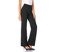 Tapata Mujer 71cm/76cm/81cm/86cm Pantalones Bootcut Elásticos de Cintura Alta, Pequeño/Regular/Alto para Oficina Negocios Casual Negro Small 86cm