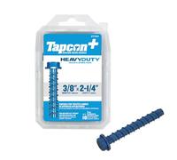 Tapcon + 3/8 pulg x 2-1/4 pulgadas. Anclajes de tornillo resistentes de 10 quilates, azul