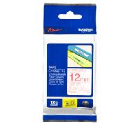 Tape/12mm red on clear f P-Touch TZE132