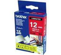 Tape/12mm white on red f P-Touch TZE435