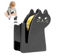 Tape Cutter, Desktop Animal-Shaped Wooden Cat Tarpa Dispenser, Tape Holder And Packer For Standard ape Rolls, Cute Office Home Desk Accessořy, Duřable Wood With Smooth Cutter, sin deslizamiento, 1