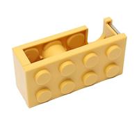Tape Dispenser Cute Mini Building Block Shape Easy Cutting Desk Tape Holder for School Office Study Room PP Material Durable Portable (Amarilla)