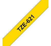 Brother TZE-621 - Cinta, 9 mm x 8 m, color amarillo y negro