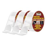 TAPEBEAR 3 rollos de cinta nano rasgada a mano, cinta de montaje de doble cara de 1.2 pulgadas x 16.4 pies, cinta fuerte de 0.08 pulgadas de grosor, tiras adhesivas reutilizables para pared, sin