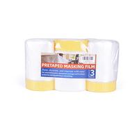 TAPEBEAR 3 Rollos Película Para Enmascarar, 550mm x 20m Película De Plástico Resistente Al Agua Y Al Polvo, 2 En 1 Cinta De adhesiva Pintor Protector, Para Pintura Automotriz, Cubrir Muebles
